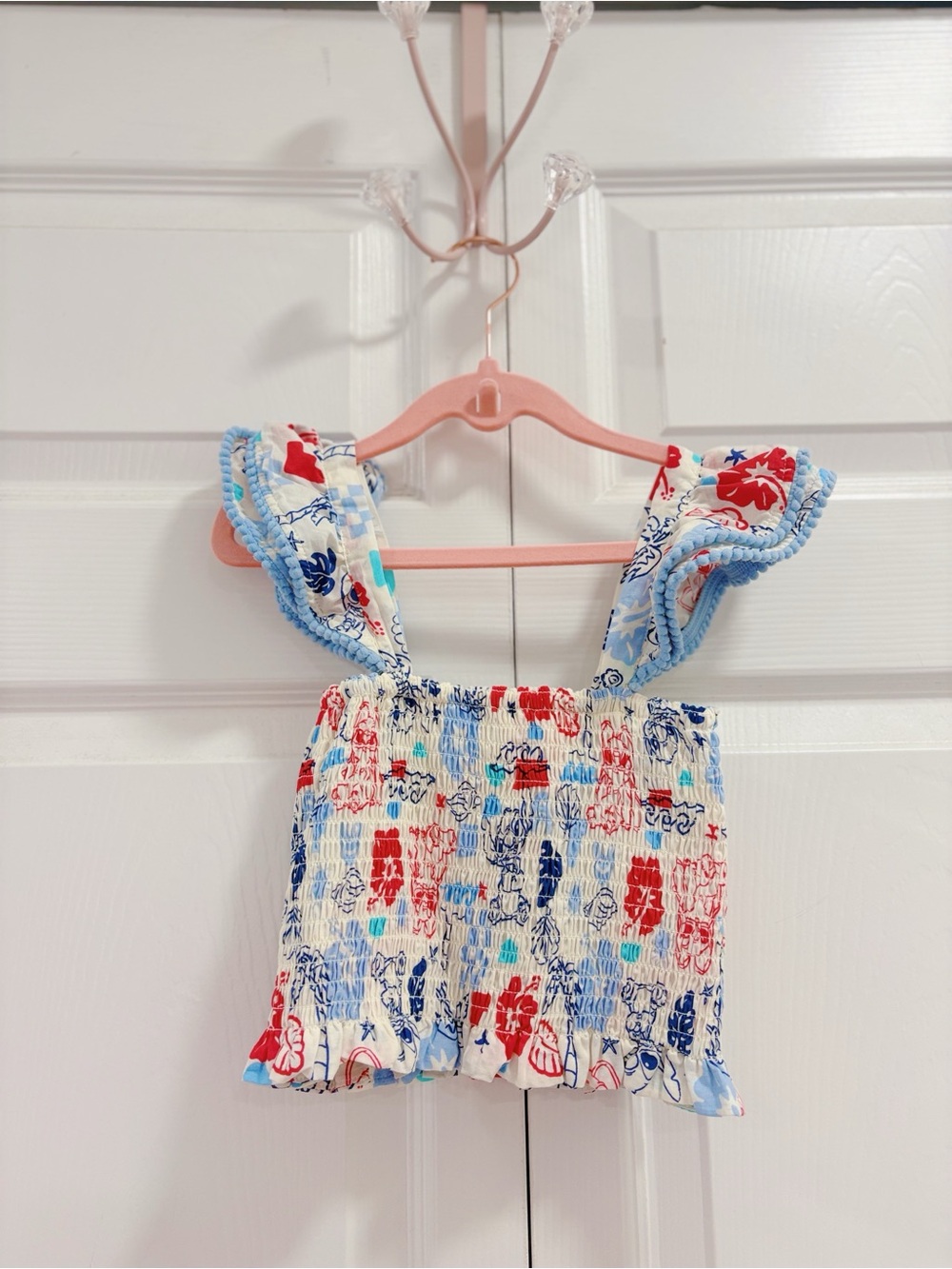 CAT & JACK x DISNEY | Lilo & Stitch Smocked Floral Crop Top & Ruffle Skirt.